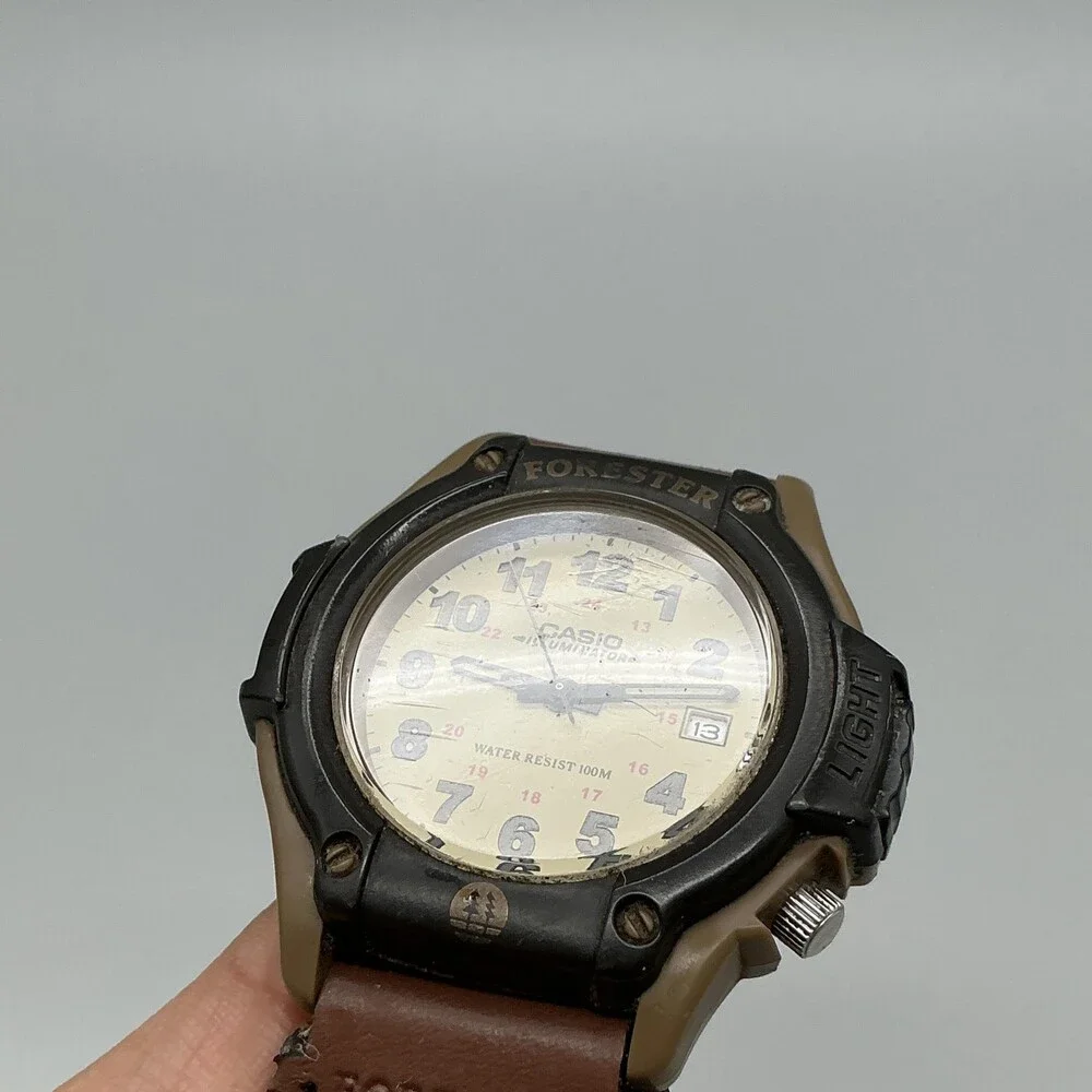 Casio Forester Mens Watch 42mm Green Black Illuminator 5405 FT-500W New Battery